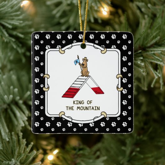 Champion koning van de berghondenbehendigheid grap keramisch ornament (Boom)