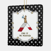 Champion koning van de berghondenbehendigheid grap keramisch ornament (Links)