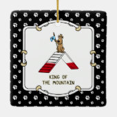 Champion koning van de berghondenbehendigheid grap keramisch ornament (Achterkant)