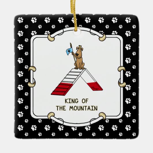 Champion koning van de berghondenbehendigheid grap keramisch ornament (Voorkant)