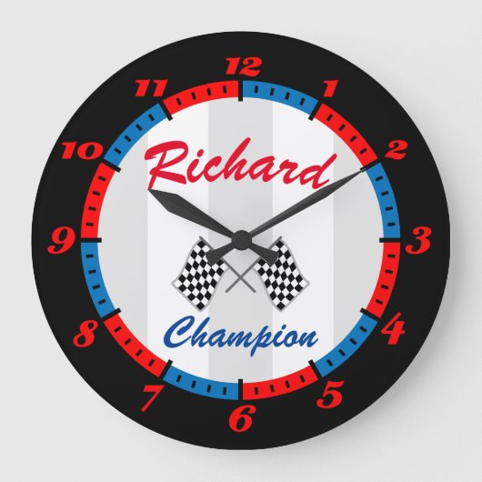 Champion Racing Wall Clock Grote Klok (Voorkant)