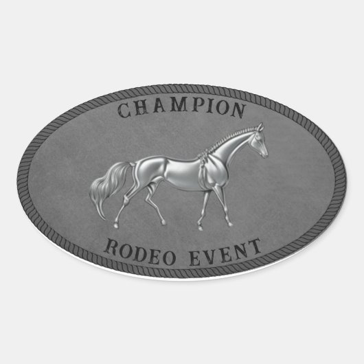 Champion Rodeo Evenementen Land Western Gesp Ovale Sticker (Voorkant)