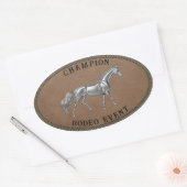Champion Rodeo Event Country Western Personalisere Ovale Sticker (Envelop)