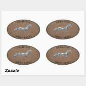 Champion Rodeo Event Country Western Personalisere Ovale Sticker (Vel)