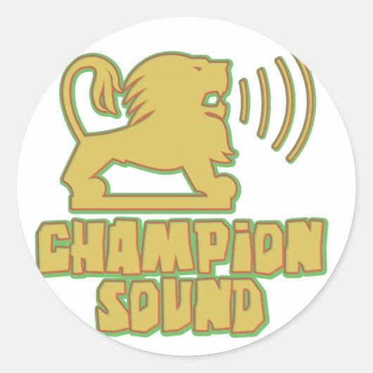 Champion Sound Lion Ronde Sticker (Voorkant)