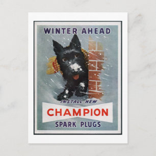  Champion Spark Plugs ad Briefkaart