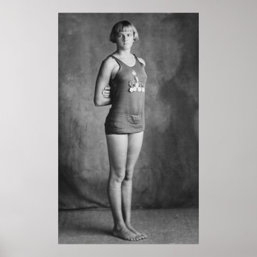 Champion Swimmer, jaren twintig Poster (Voorkant)