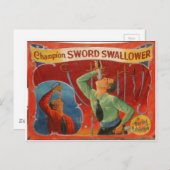 Champion Sword Swallower Briefkaart (Voorkant / Achterkant)