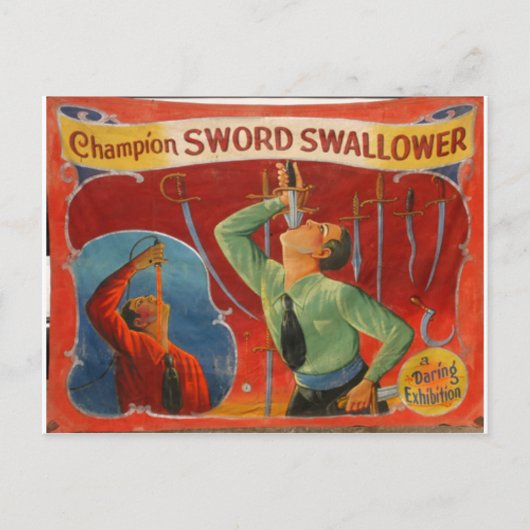 Champion Sword Swallower Briefkaart (Voorkant)