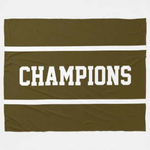 CHAMPIONS Atletisch Bruine Sportieve Witte Tekst S Fleece Deken