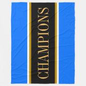 CHAMPIONS Bright Blue Black White Racing Stripes  Fleece Deken (Voorkant)