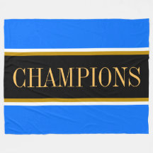 CHAMPIONS Bright Blue Black White Racing Stripes 