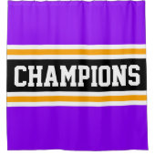 CHAMPIONS Fun Heldere Paarse zwarte racestrepen Douchegordijn (Voorkant)