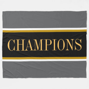 CHAMPIONS Krachtig atletisch grijs Zwart Wit Strep Fleece Deken