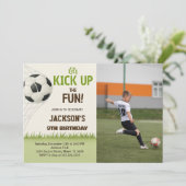 Champions League Soccer verjaardag uitnodiging (Staand voorkant)