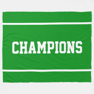 CHAMPIONS Leuke Sportieve Witte Strepen Op Helderg Fleece Deken