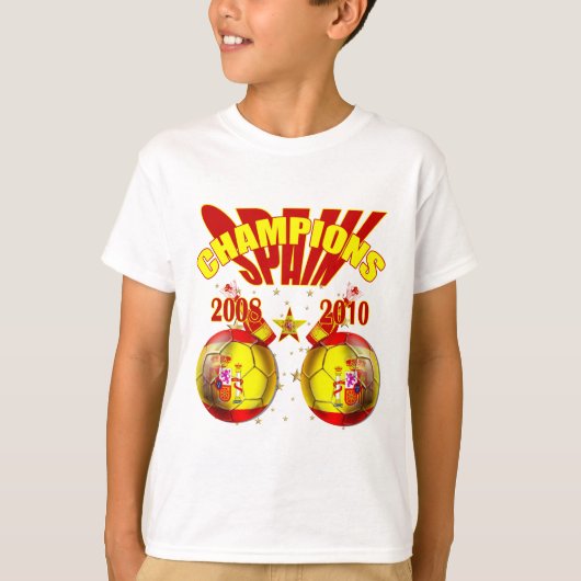 Champions Spain Europe 2008 World 2010 T-shirt (Voorkant)