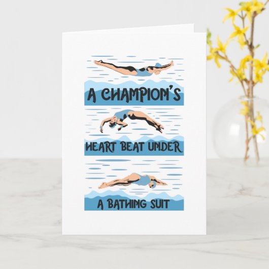 Champions Swimmer - Bathing Suit Kaart (Gele Bloem)