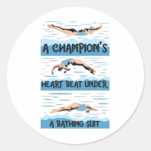 Champions Swimmer - Bathing Suit Ronde Sticker