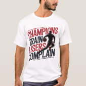 Champions Train-gebruikers klagen over basketbal T-shirt (Voorkant)