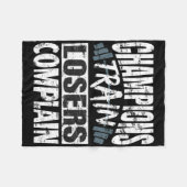 Champions Train Losers Comclear Bodybuilding Fitne Fleece Deken (Voorkant (Horizontaal))