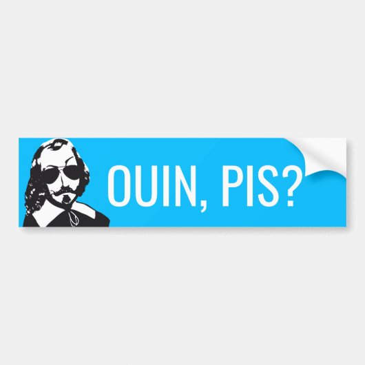 Champlain Hipster Québec ja, en dan? -UW TEKST Bumpersticker (Voorkant)
