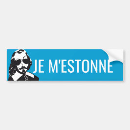 ChamPlain Hipster Québec je m'estonne-VOTRE TEXTE Bumpersticker