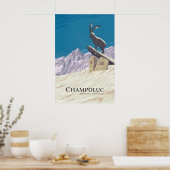 Champoluc Italië Skigebied Reisposter Poster (Keuken)