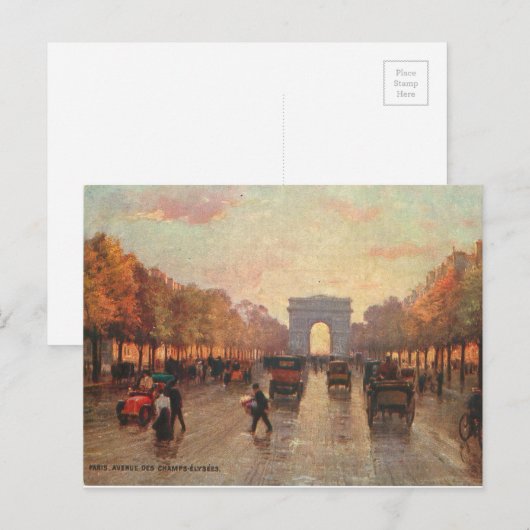 Champs Elysee Briefkaart (Voorkant / Achterkant)