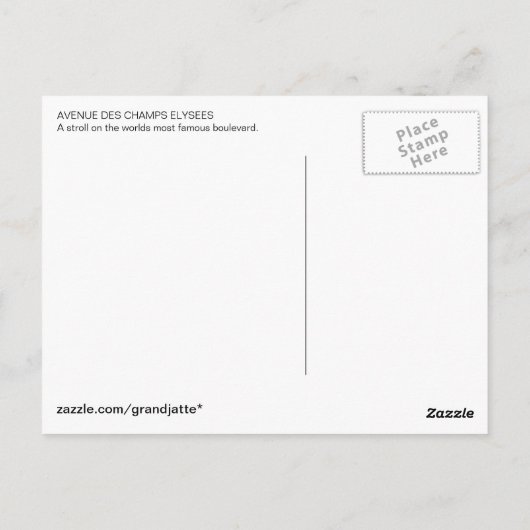 Champs Elysee Sign Post Card Briefkaart (Achterkant)
