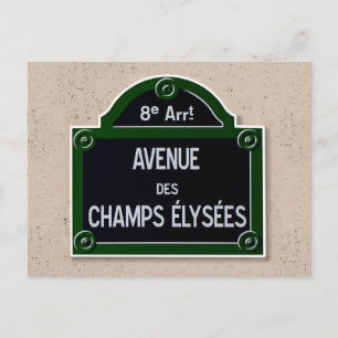 Champs Elysee Sign Post Card Briefkaart