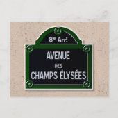 Champs Elysee Sign Post Card Briefkaart (Voorkant)