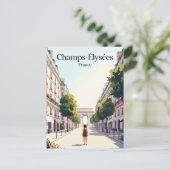 Champs-Élysées Frankrijk Briefkaart (Staand voorkant)