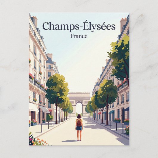 Champs-Élysées Frankrijk Briefkaart (Voorkant)