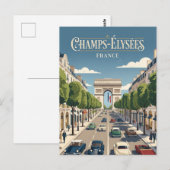 Champs-Élysées Frankrijk Briefkaart (Voorkant / Achterkant)
