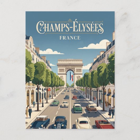 Champs-Élysées Frankrijk Briefkaart (Voorkant)