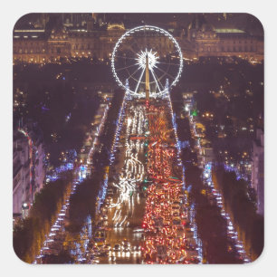 Champs-Elysées, Frankrijk Vierkante Sticker