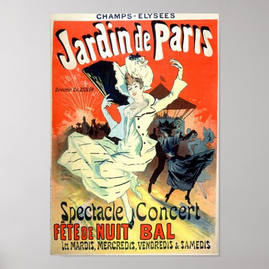 Champs Elysées Jardin de Paris  Franse ad Poster (Voorkant)
