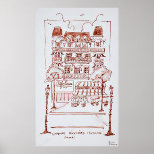 Champs Elysees Parijs, Frankrijk Poster