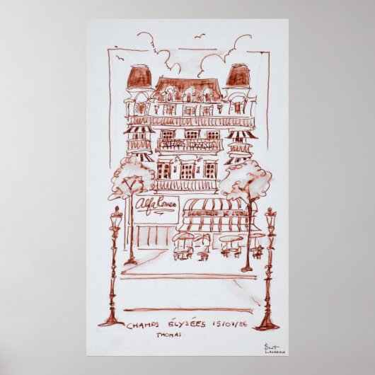 Champs Elysees | Parijs, Frankrijk Poster (Voorkant)