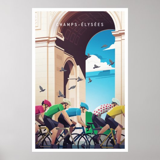 Champs-Élysées - Tour de France - Poster voor fiet (Voorkant)