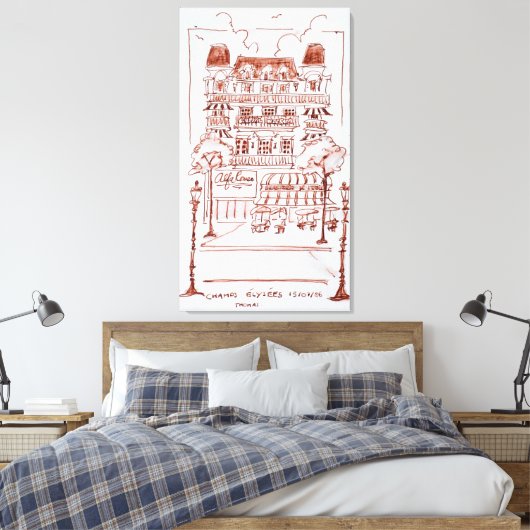 Champs Elyses | Parijs, Frankrijk Canvas Afdruk (Insitu (Slaapkamer))