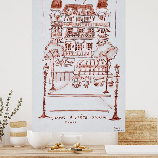 Champs Elyses | Parijs, Frankrijk Poster (Keuken)