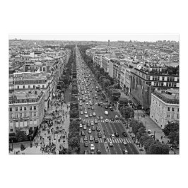Champs Elyses van de Arc de Triomphe Foto Afdruk