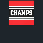 CHAMPS Helder Rood Zwart Wit Racing Stripes Canvas Afdruk<br><div class="desc">Dit sportieve,  atletische ontwerp is voorzien van gedurfde CHAMPS-tekst in een gemarkeerde zwarte en witte horizontale racestrepen tegen felrode buitenstrepen. De tekst in dit ontwerp kan worden gepersonaliseerd.</div>