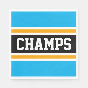 CHAMPS Sportieve Heldere Hemel Blauw Zwart Geel St Servet