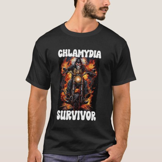 Chamydia Survivor Cringe Skeleton T-shirt (Voorkant)