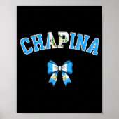 Chana Guatemalan Women Coquette Bow Guatemala Flag Poster (Voorkant)
