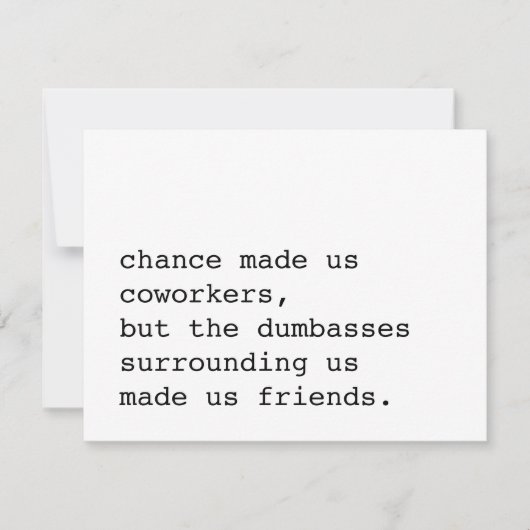 Chance maakte ons collega's / grappige kaart voor  (Voorkant)