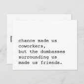 Chance maakte ons collega's / grappige kaart voor  (Voorkant / Achterkant)